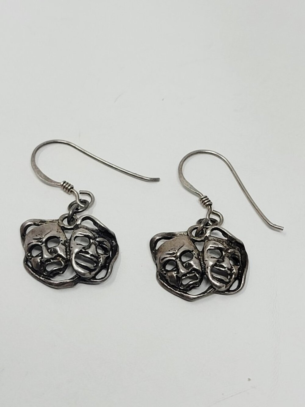 Sterling Silver 925 Comedy Tragedy Theatre Mask Earrings 🎭